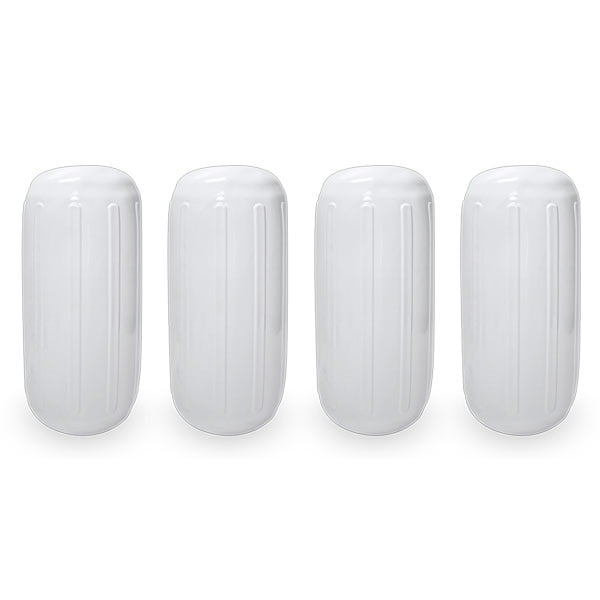 8 Inch x 20 Inch Center Hole White Inflatable Vinyl Fender for Boats
